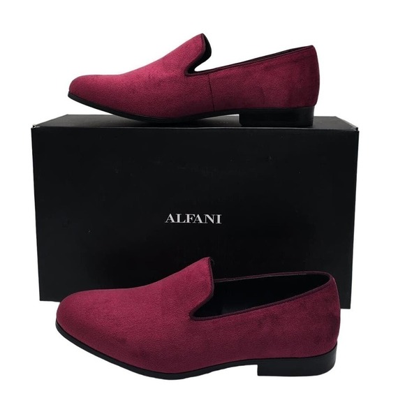 Alfani Zion Slipper Loafer Burgundy Velvet Slip On Casual Shoe Men\'s 9 M main image 9